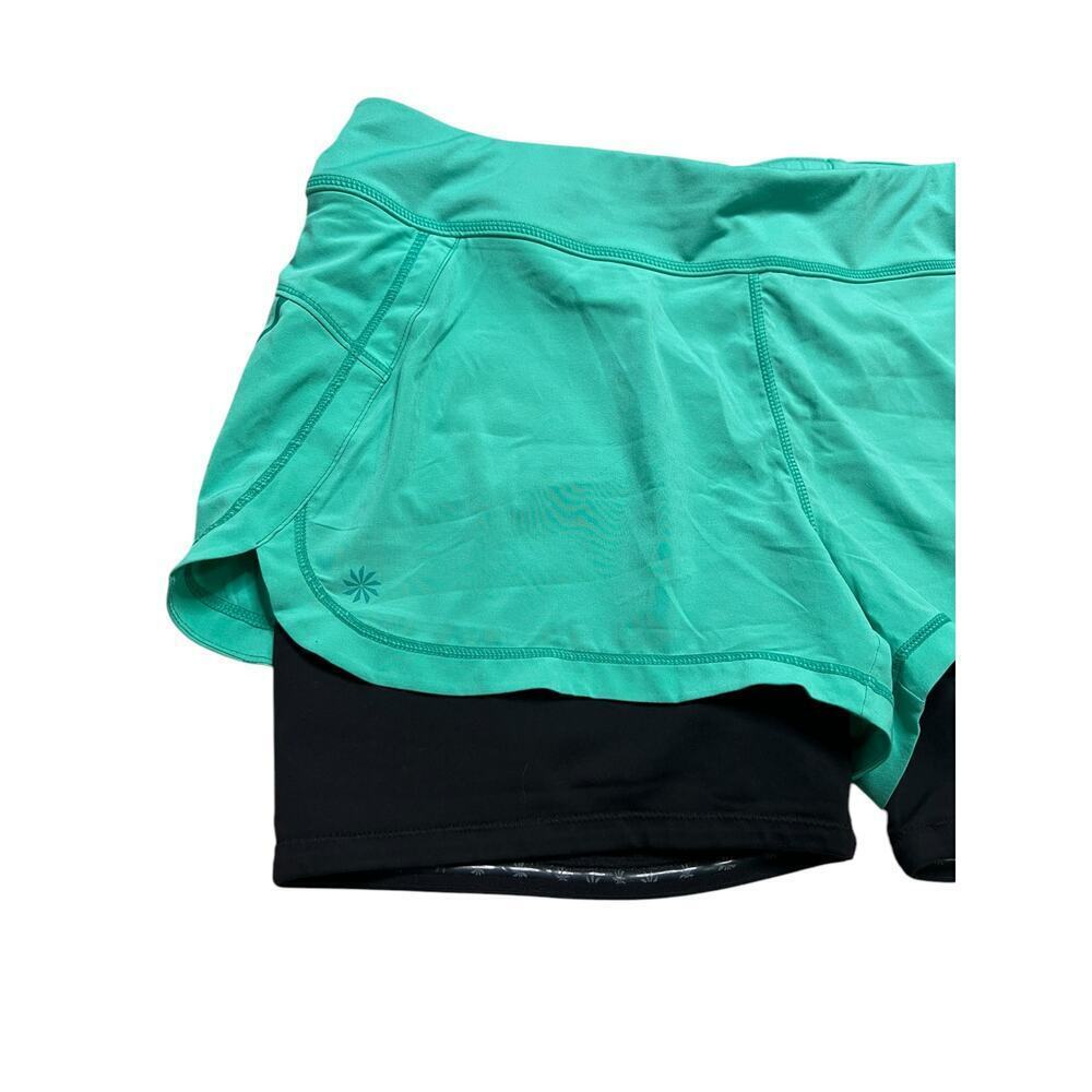 Athleta‎ Running Free 2 in 1 Lined Athletic Shorts - Activewear Yoga / Gym - L - Picture 2 of 7